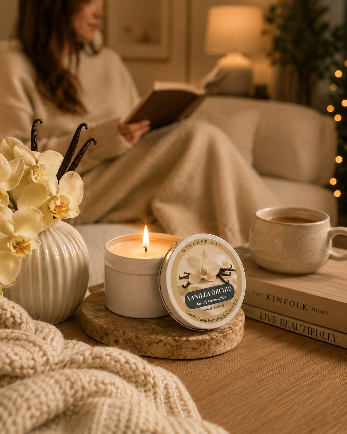 VANILLA ORCHID / 4 oz. Luxury Candle / Tin Candle