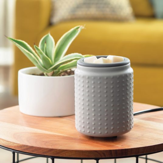 Grey Ceramic Wax Warmer with Silicone Flip Dish – Electric Melt Warmer