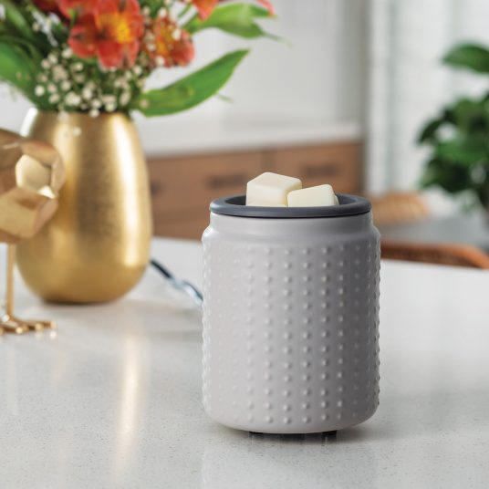 Grey Ceramic Wax Warmer with Silicone Flip Dish – Electric Melt Warmer