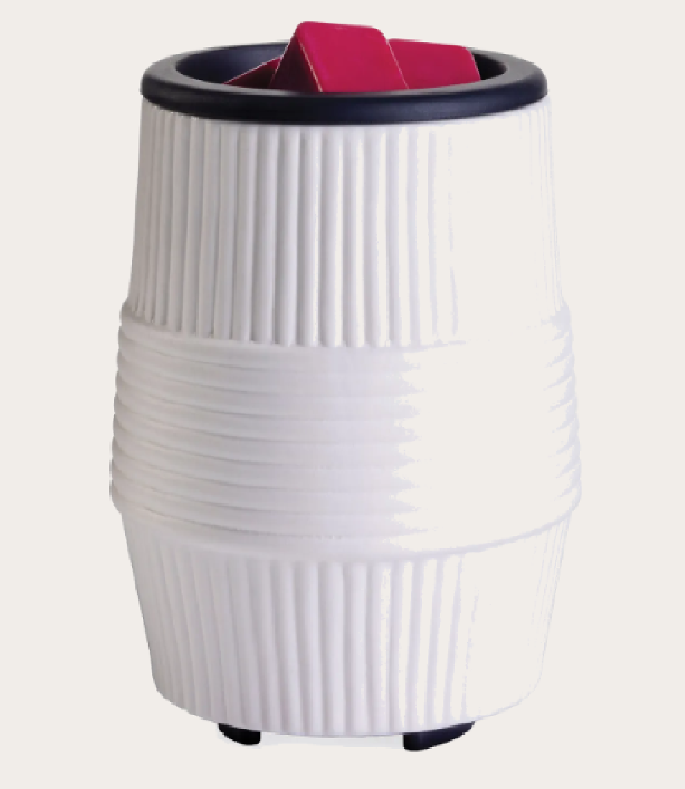 White Ceramic Wax Warmer with Silicone Flip Dish – Electric Melt Warmer
