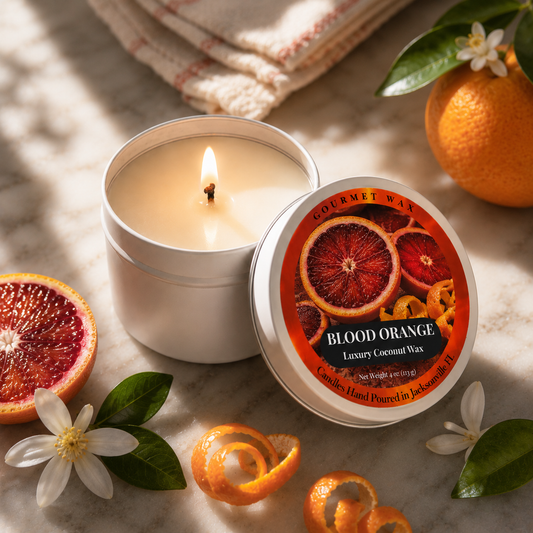 BLOOD ORANGE / 4 oz. Luxury Candle / Tin Candle