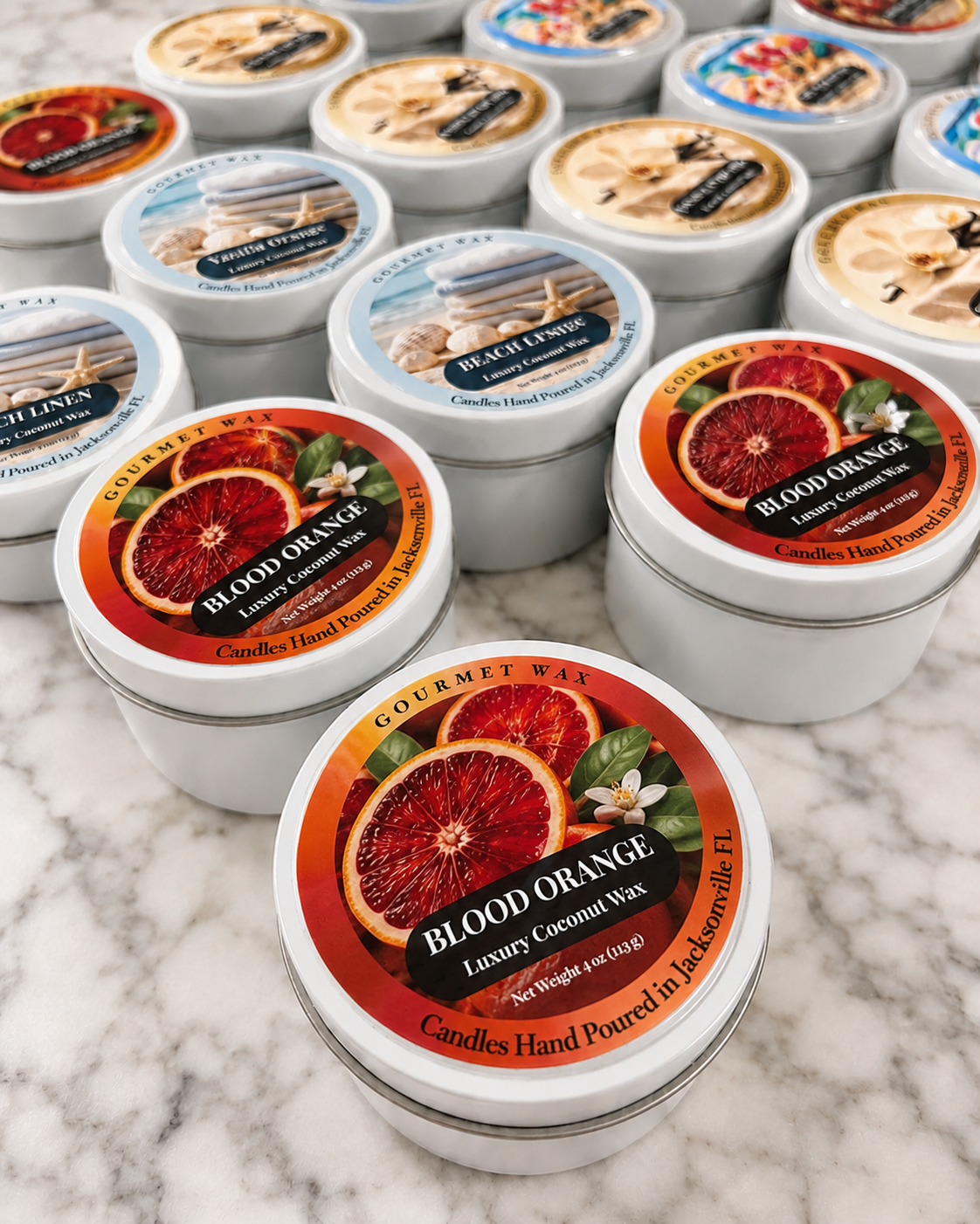 BLOOD ORANGE / 4 oz. Luxury Candle / Tin Candle