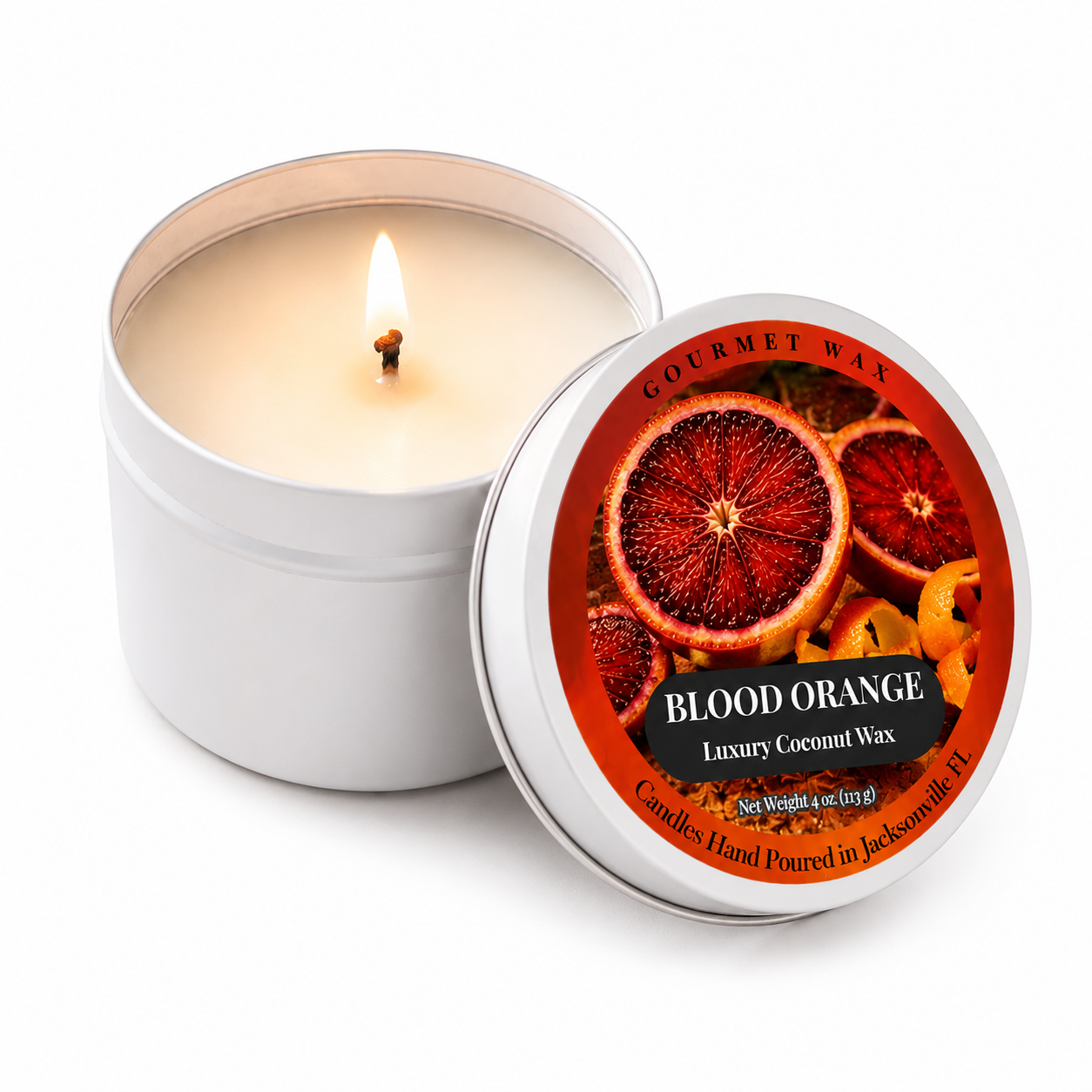 BLOOD ORANGE / 4 oz. Luxury Candle / Tin Candle