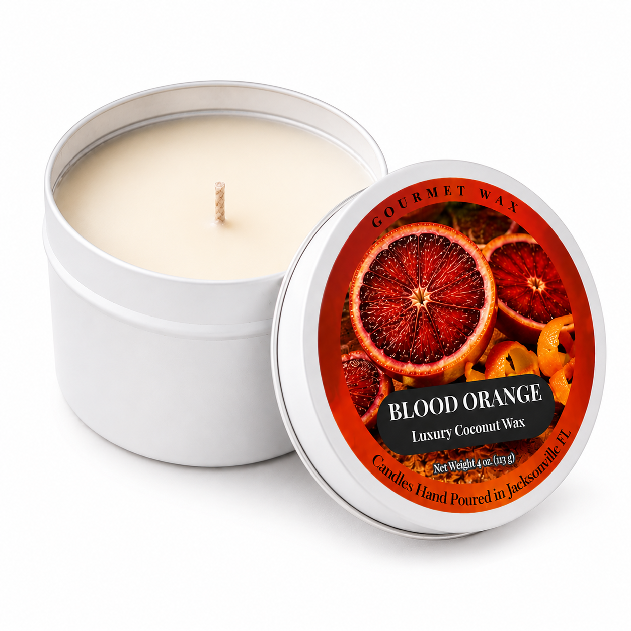 BLOOD ORANGE / 4 oz. Luxury Candle / Tin Candle