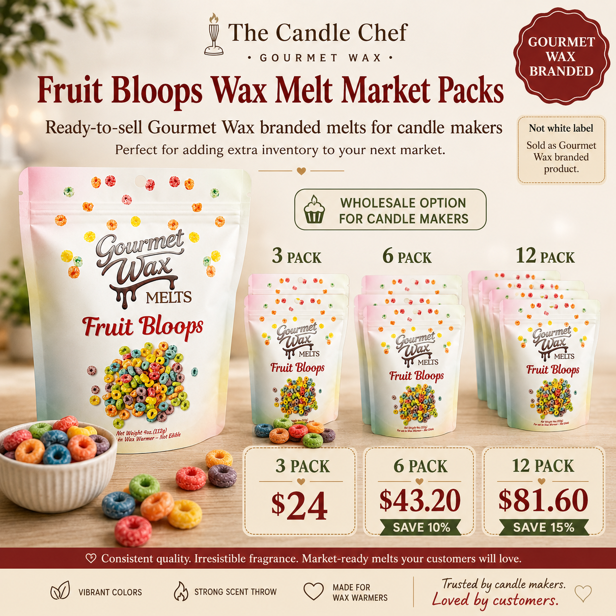 Wholesale Market Pack / Fruit Bloops Wax Melts 3 / 6 / 12