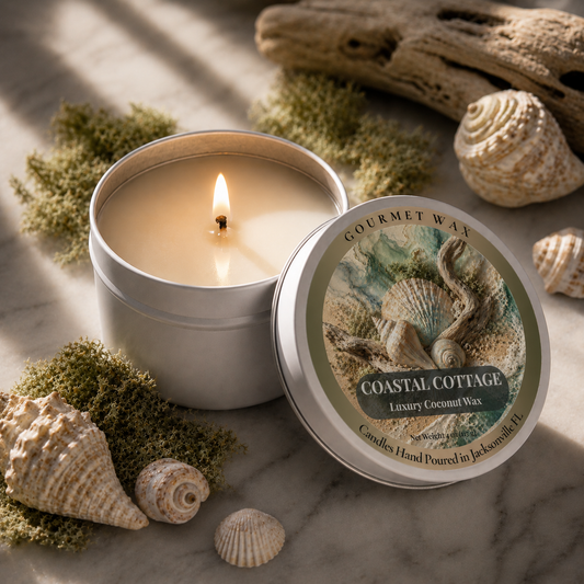 COASTAL COTTAGE / 4 oz. Luxury Candle / Tin Candle