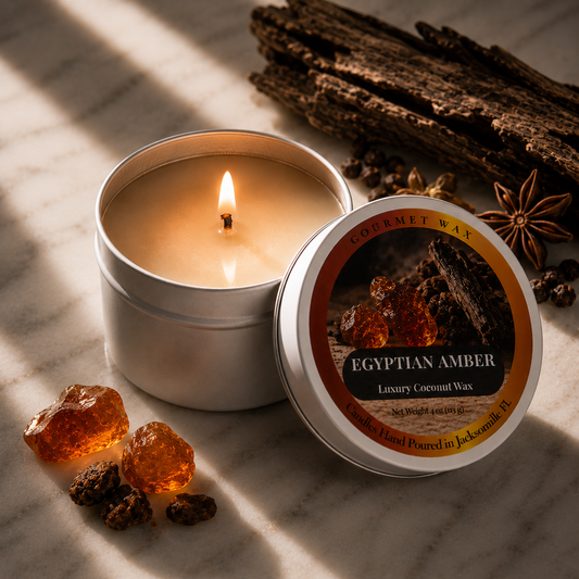 EGYPTIAN AMBER / 4 oz. Luxury Candle / Tin Candle
