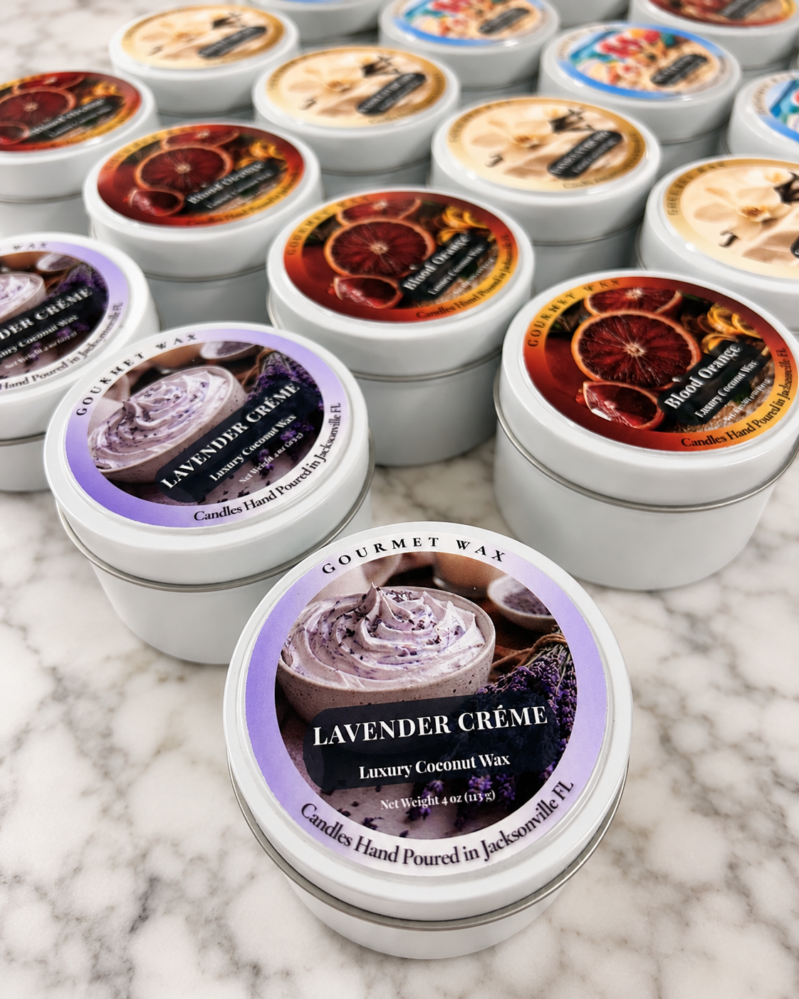 LAVENDER CRÈME / 4 oz. Luxury Candle / Tin Candle