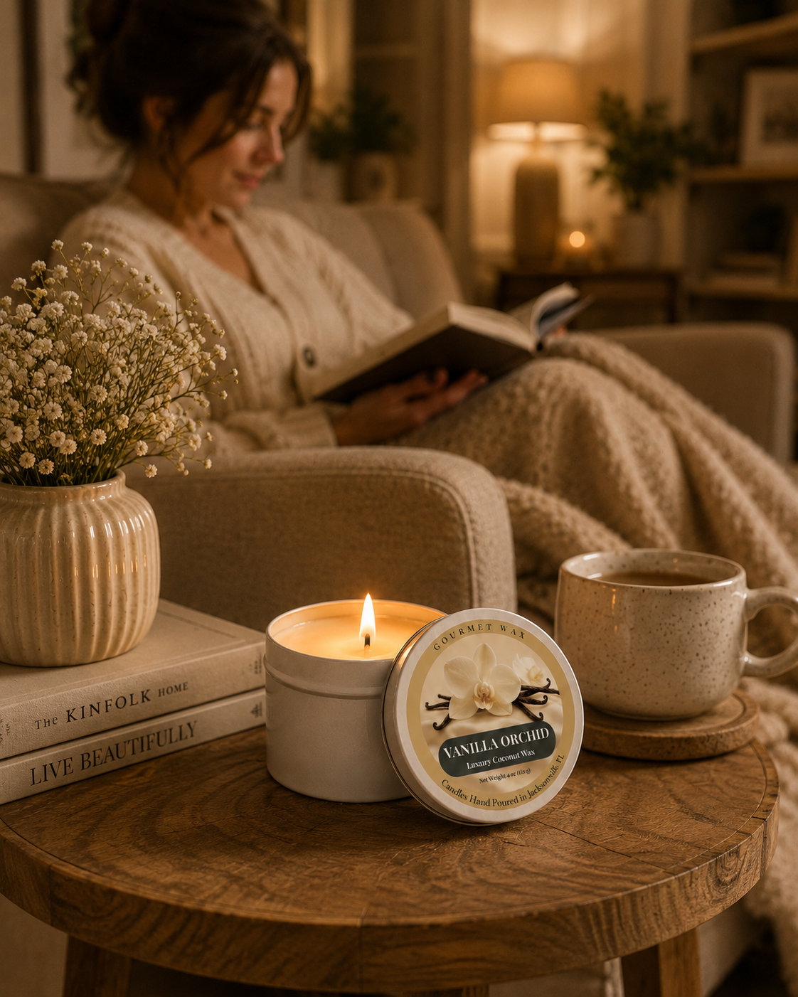 VANILLA ORCHID / 4 oz. Luxury Candle / Tin Candle