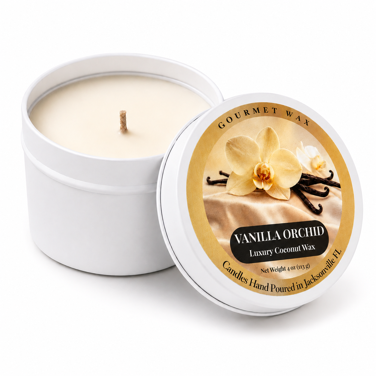 VANILLA ORCHID / 4 oz. Luxury Candle / Tin Candle