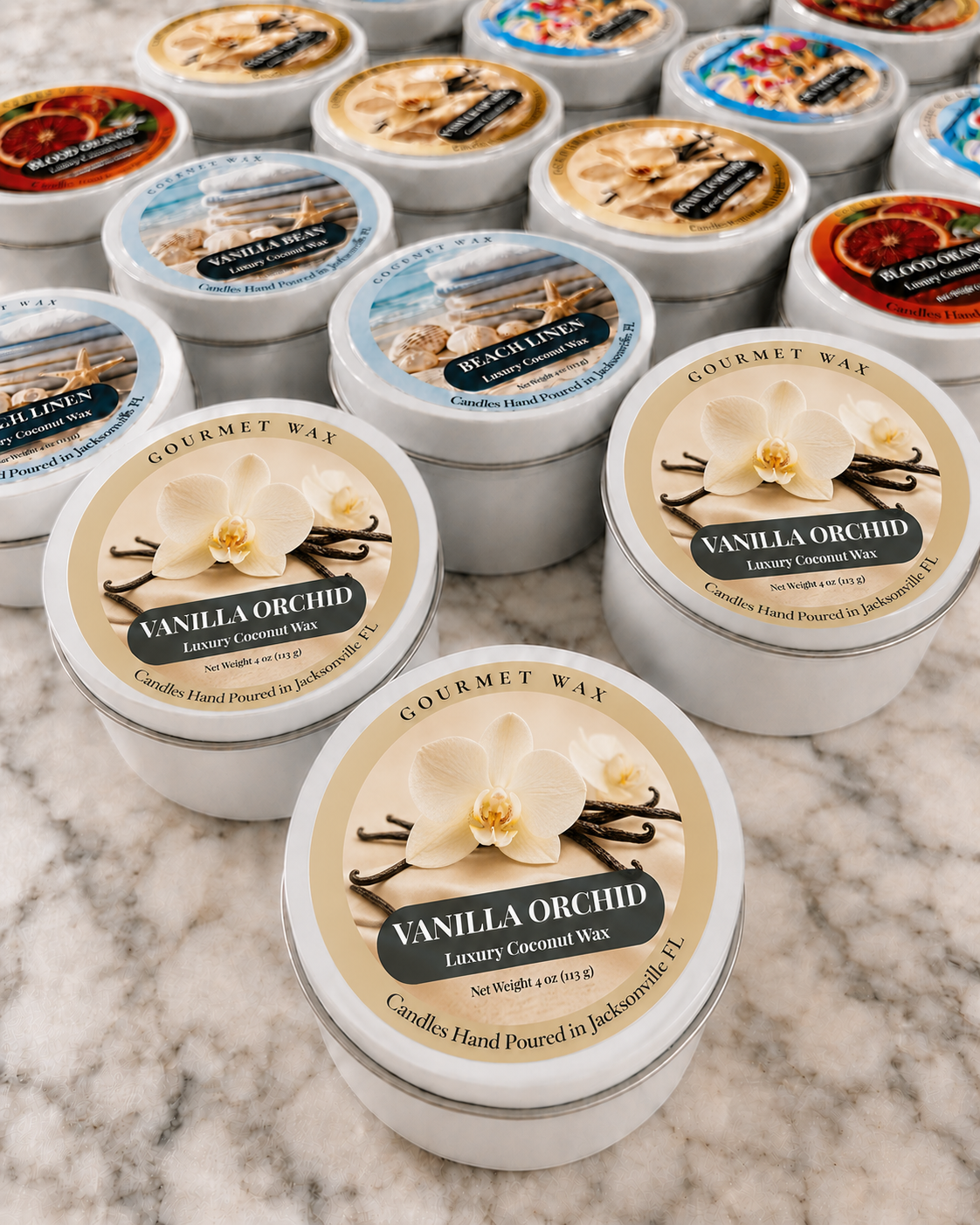 VANILLA ORCHID / 4 oz. Luxury Candle / Tin Candle