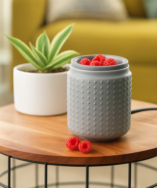 Grey Ceramic Wax Warmer with Silicone Flip Dish – Electric Melt Warmer