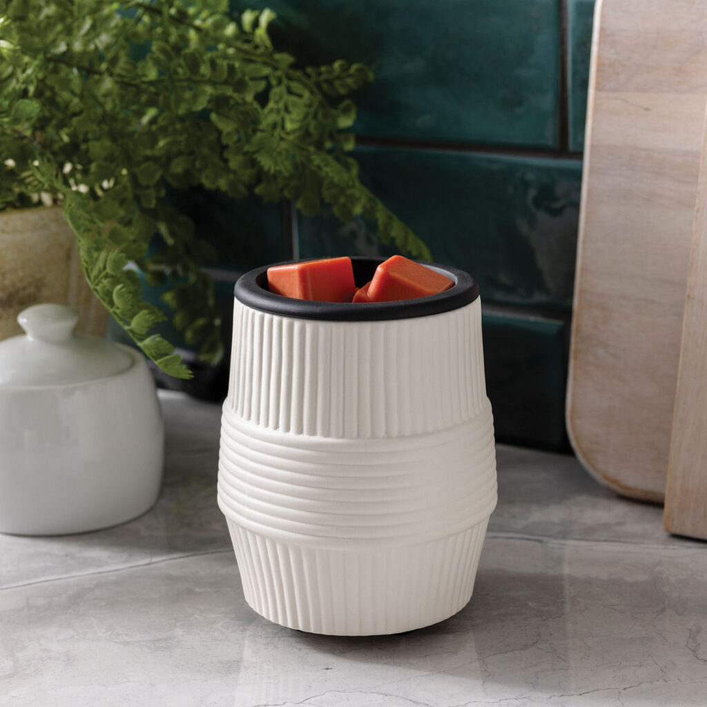 White Ceramic Wax Warmer with Silicone Flip Dish – Electric Melt Warmer